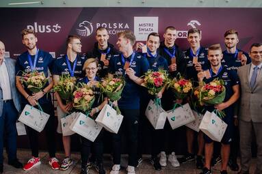 Medaliści VNL powitani w Krakowie