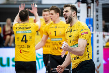 Radość siatkarzy BOGDANKI LUK Lublin po wygranej 3:2 z Indykpolem AZS Olsztyn [ZDJĘCIA]