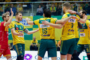 Lider tabeli nie zawiódł. Aluron CMC Warta Zawiercie wygrał z Barkomem Każany Lwów [ZDJĘCIA]